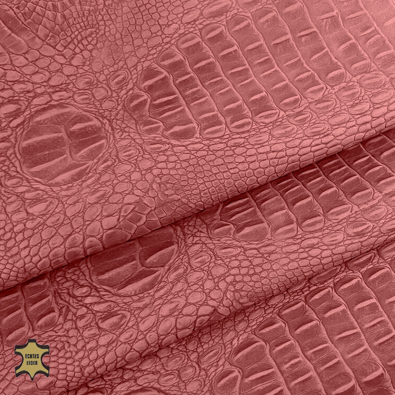  Echtes Leder Krokodiloptik | Nappaleder smart red