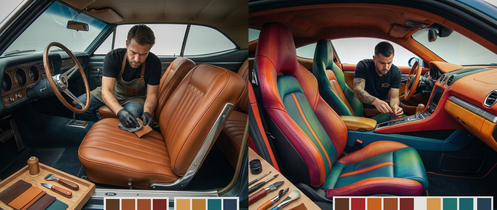 Individuelle Leder-Sonderfertigung für Klassiker und Tuning in Österreich Professionelle Sonderfertigung für Leder zur authentischen Restauration von Oldtimern und zur Veredelung von Tuning-Fahrzeugen.