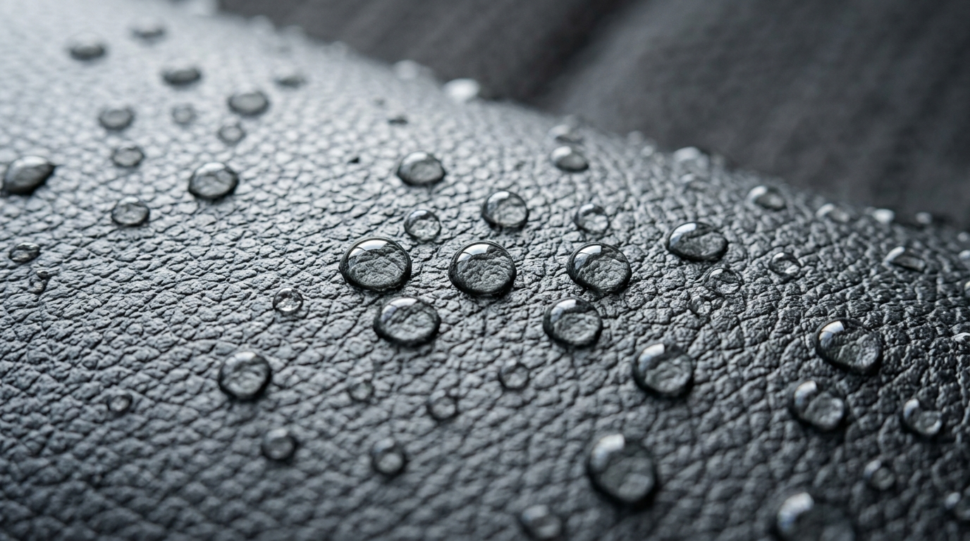 Hygienisches Polsterkunstleder in Schwarz: Desinfektionsmittelbeständig und extrem pflegeleicht für Gastronomie.