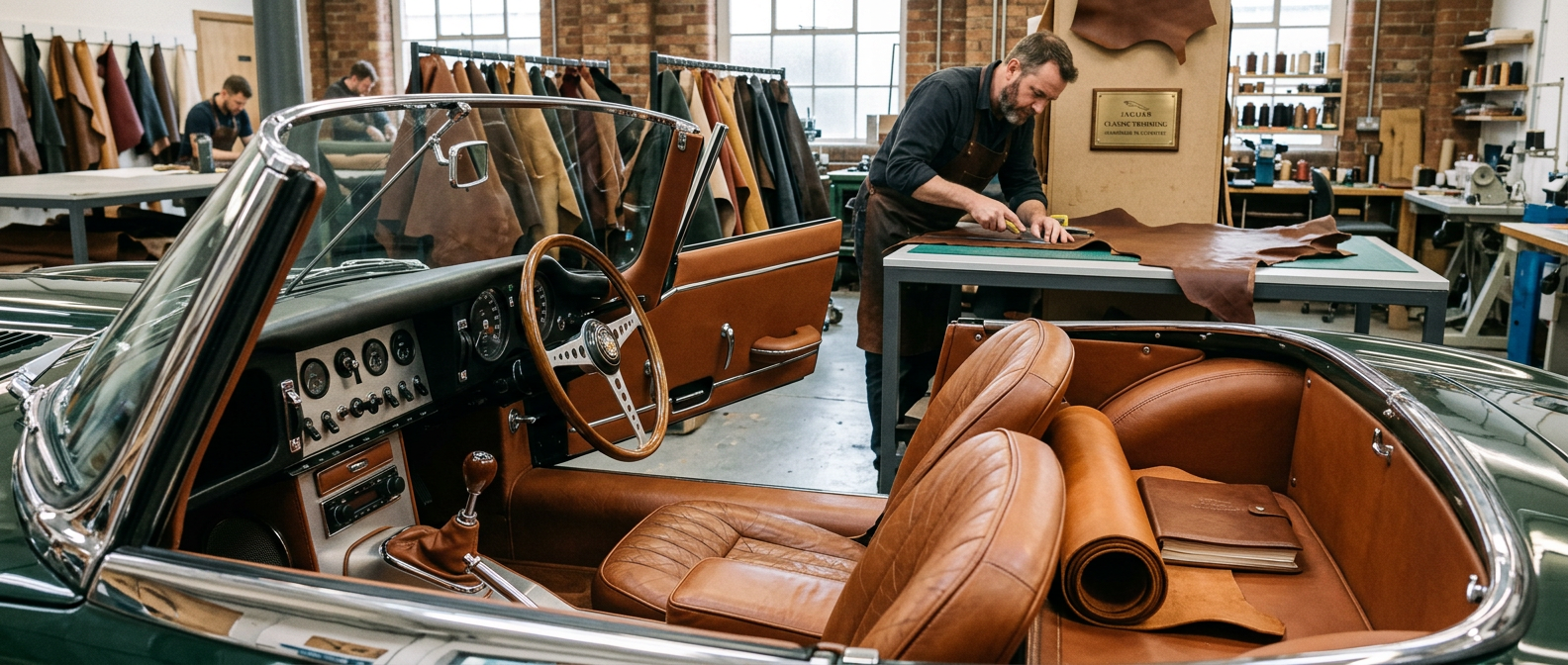 Entdecken Sie die Geschichte der Oldtimerleder Herstellung: Beliebte Lederarten für Classic Cars & feinstes Handwerk. Geschichte der Oldtimerleder Herstellung und beliebte Lederarten für Classic Cars in einer Fachpolsterei.