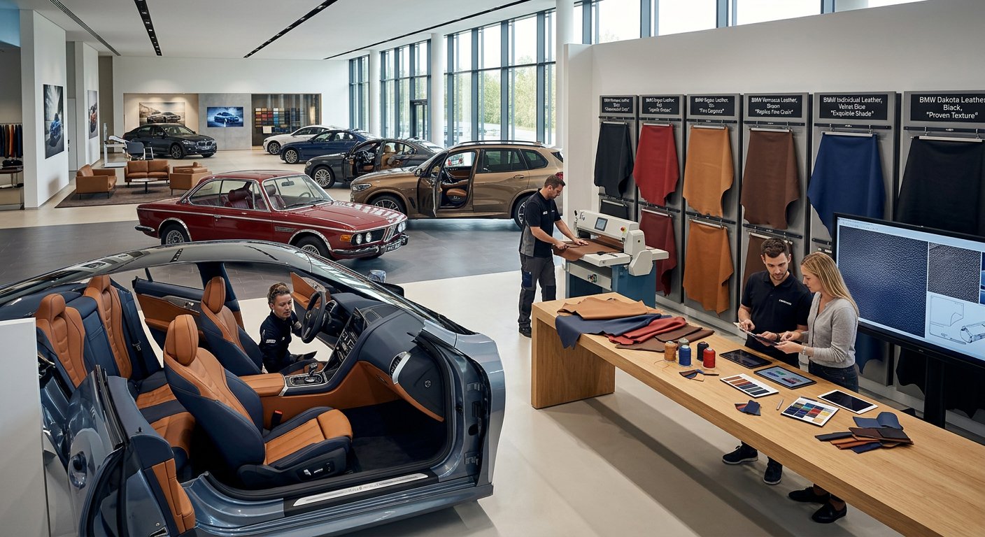 Perfekte Farbabstimmung im Cockpit: Riesige Auswahl an originalen BMW Leder Kollektionen bei projektleder.at Enorme Auswahl an BMW Leder wie Nappa, Dakota und Vernasca für perfekte Farbabstimmung bei projektleder.at.