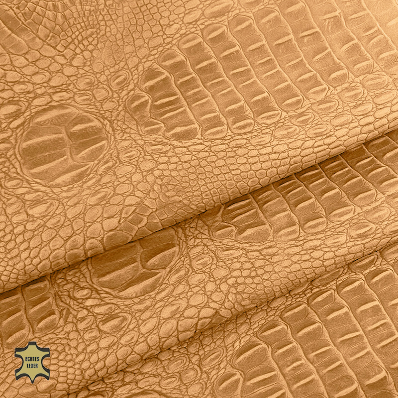  Echtes Leder Krokodiloptik | Nappaleder tortilla
