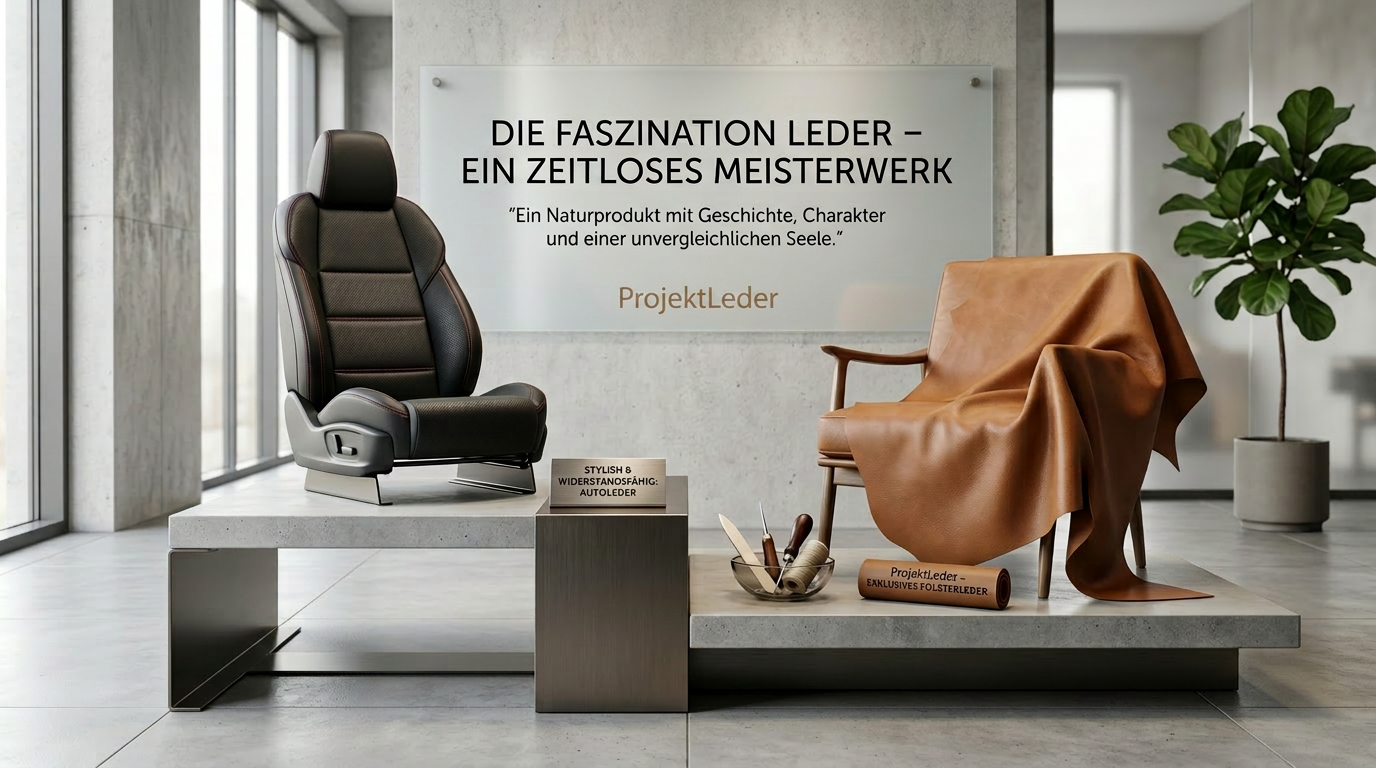 Exklusives Autoleder und Polsterleder aus Österreich: Langlebigkeit trifft Design bei ProjektLeder. Jetzt anfragen. Premium-Autoleder und exklusives Polsterleder: Zeitlose Meisterwerke von ProjektLeder in moderner Ausstellung.