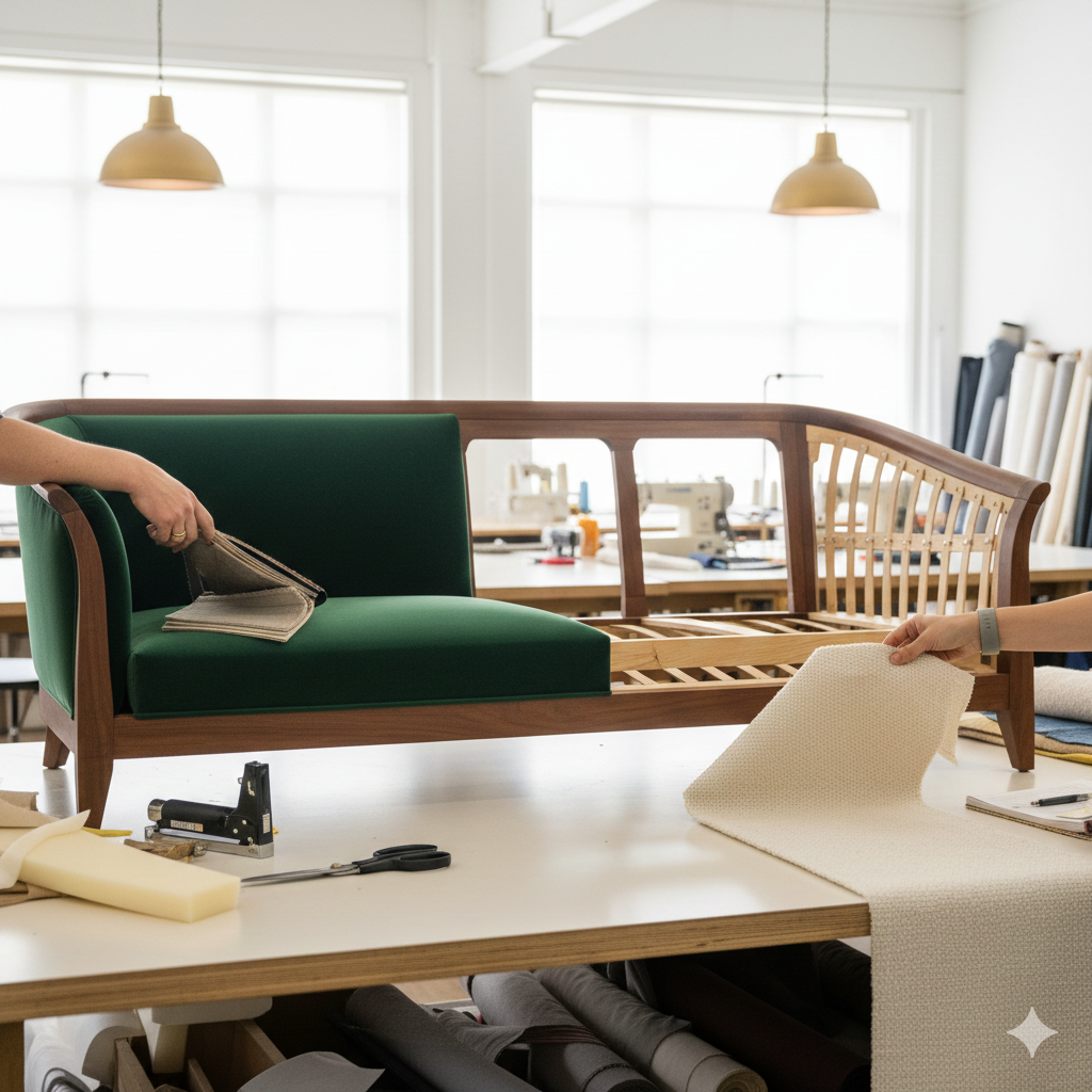 Aus alt mach neu – Hochwertige Materialien für Ihr Möbel-Upcycling und professionelle Polsterarbeiten. Möbelrestaurierung mit hochwertigen Leder, Kunstleder und SToffen.