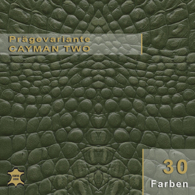 Design-Leder Cayman Two Geprägtes Echtleder mit Cayman-Two-Struktur, ideal für hochwertige Lederwaren.