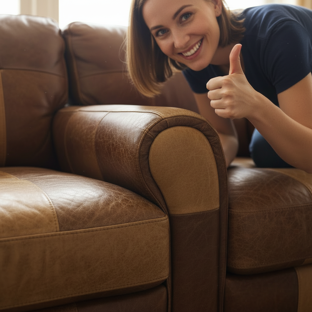 Vintage-Leder Nachher – Sauberer Look ohne Verlust des authentischen Charakters. Gereinigtes Vintage-Leder unter Erhalt der natürlichen Patina nach der Anwendung der KERALUX Pflege.