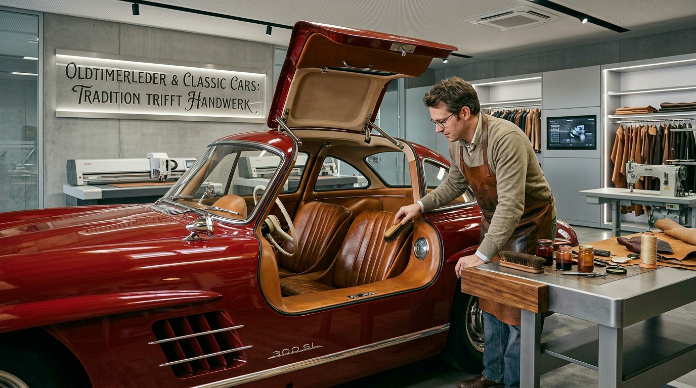 Handarbeit am Daimler Benz: Sitze aus Oldtimerleder für Classic Cars bieten höchste Qualität und Langlebigkeit.
