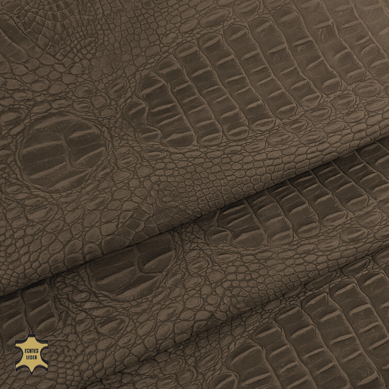  Echtes Leder Krokodiloptik | Nappaleder cedar