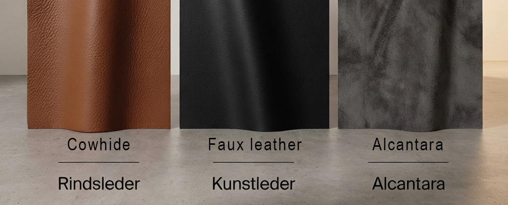 Rindsleder, Kunstleder oder Alcantara? Finden Sie das ideale Polster-Material für Ihr Projekt in Österreich. Material-Check: Rindsleder für exklusives Wohnen, Kunstleder für Gastro und Alcantara für KFZ-Tuning.